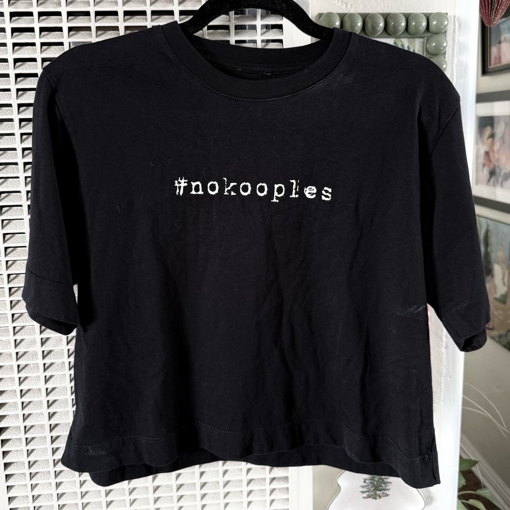 The Kooples Cropped Logo Graphic Shirt